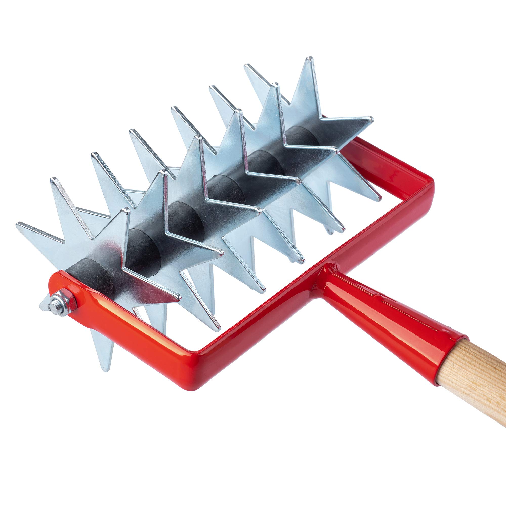 KADAX Fresa de Jardín de Metal, Colector para Aflojar el Suelo, Cultivador para Jardín, Césped, Malas Hierbas, Azada, Recogedor, Cultivador de Ruedas, Ventilador (Con 6 Estrellas)