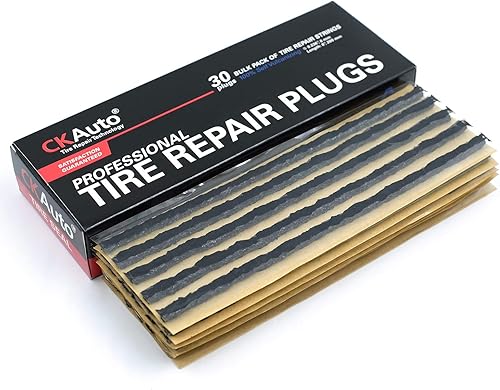 Miniatura 7 de CKAuto 30 cuerdas de reparación de neumáticos marrones de 8 pulgadas, tapones de reparación de neumáticos para neumáticos todoterreno sin cámara