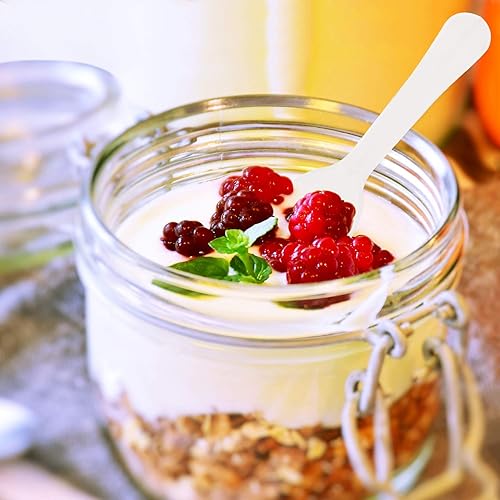 Miniatura 3 de Gmark - 100 cucharas de plástico extra resistentes, de 3 pulgadas, extra resistentes, sin BPA, para helado, postre, blanco, 1 caja de juego GM1002F