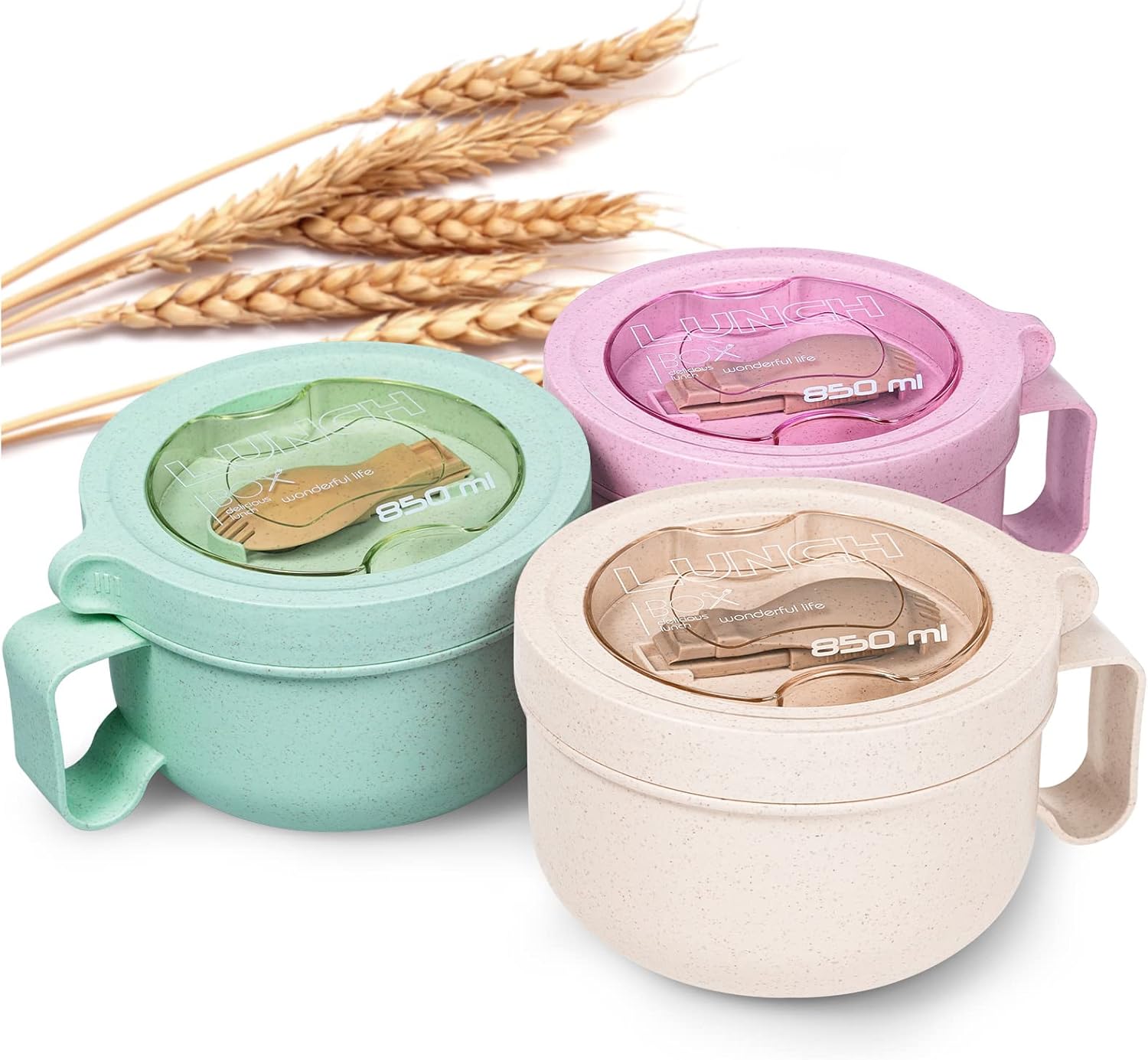 Chiir Microwave Soup Mugs with Lids, 3Pack Microwave Safe