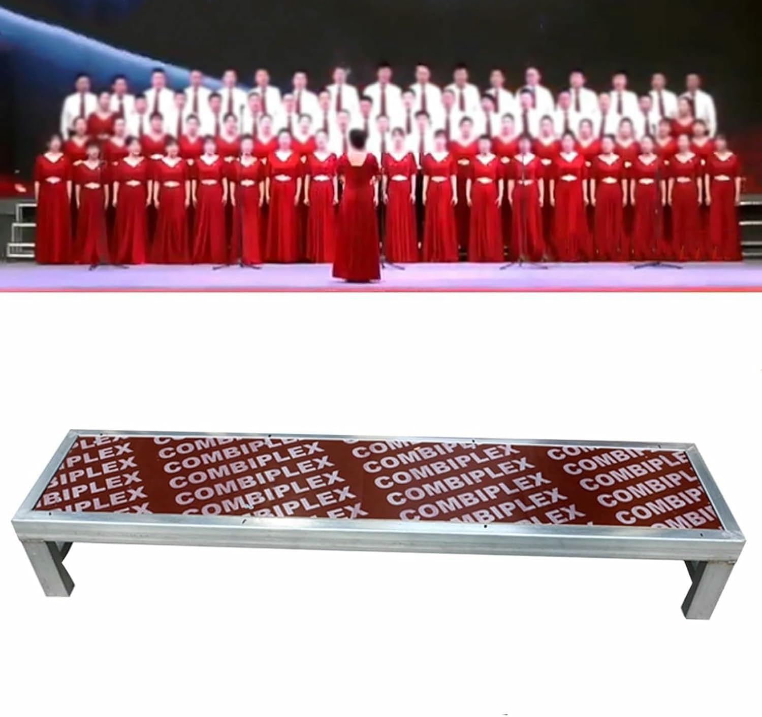 Portable Choral Risers, Commercial Choir Singing Steps for Classroom Church, Multi-Functional Tiered Seating Choir Stairs Platform for Concert Halls Theatres