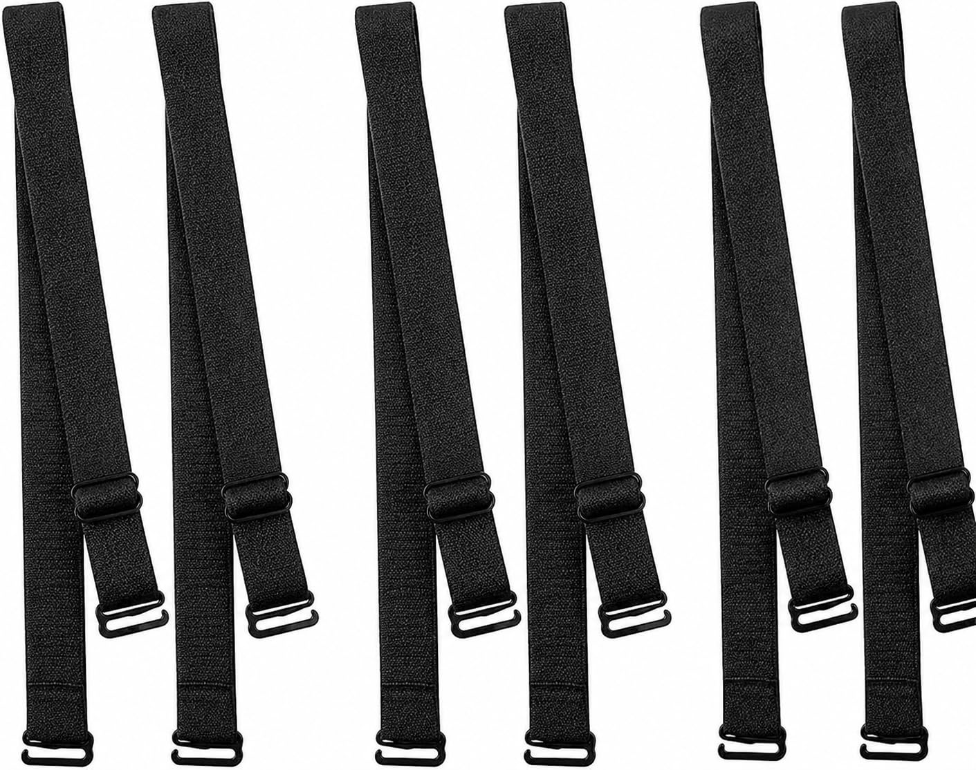 Premium Black Bra Straps 12MM | Adjustable Soft Elastic Replacement Straps with Plastic Hook & Slider | Women's Bra Accessories | 3 Pairs-image-6