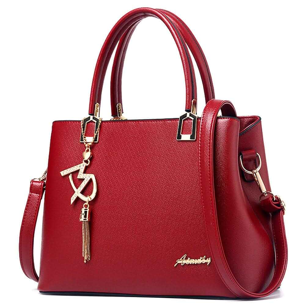 Womens Purses and Handbags Shoulder Bags Top Handle Satchel Tote Bag Tassel Charm for Ladies Designer Crossbody Purse, Detachable Long Strap, PU Leather Tote Handbag for Women