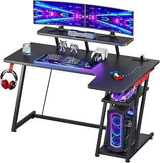 35 割引 超お買い得 Hlononeゲーミングデスクパソコンデスクledゲームデスクゲーマーに向け幅1cm奥行60cmz字フレームブラック インテリア 装飾 家具 インテリア Coyoterungolf Com