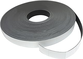 Master Magnetics Flexible Magnet Strip with White Vinyl Coating - 1/32" Thick, 1" Height, 50 Feet, Scored Every 4" with 147-1" x 4" Pieces, 1 Roll, ZGN03040W/WKS50S4