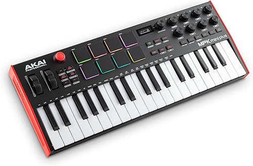 Vista 16 de Akai Professional MPK Mini Plus - Controlador de teclado MIDI USB con 37 teclas mini, 8 almohadillas MPC, secuenciador, E/S MIDI/CV/Gate, software