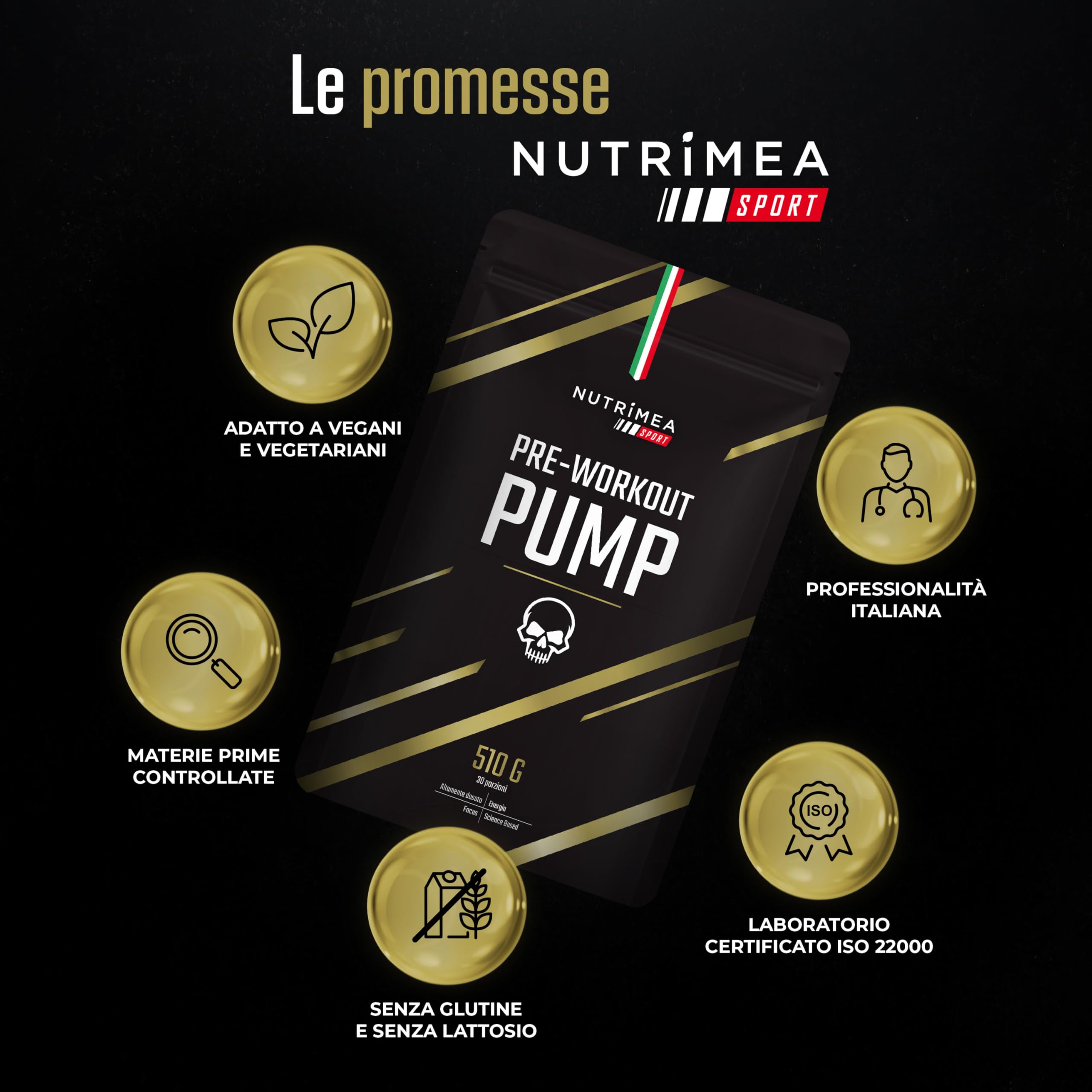Pre Workout Potente | Integratore Pre-Allenamento Boost di Energia | AAKG, Beta Alanina, Caffeina, Citrullina, Taurina, Tirosina | Vitamine B3, B6, B12 | 510g | Gusto Frutti Rossi | Nutrimea