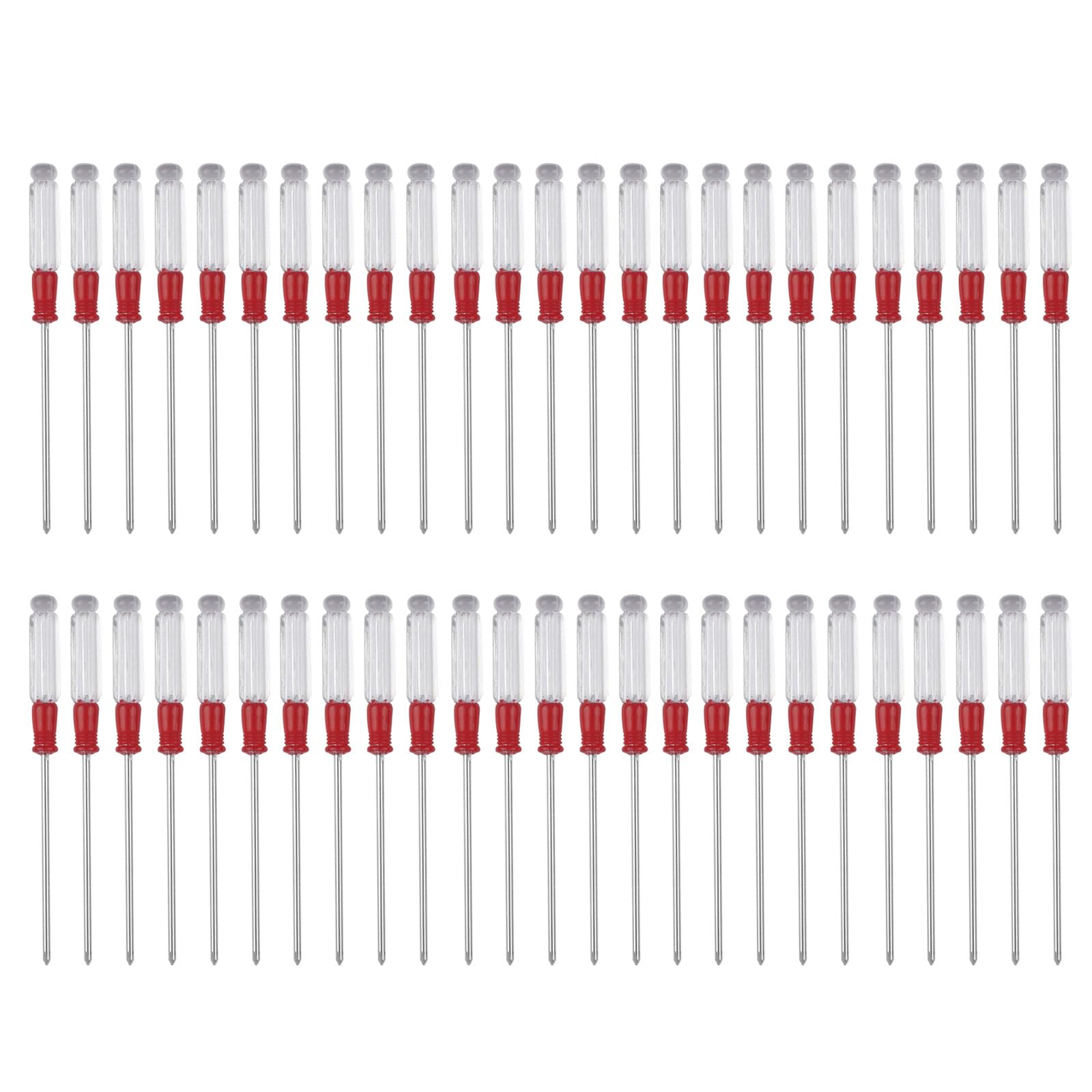 50Pcs Flat & Slotted Bit Screwdriver with Crystal Handle for Daily Repairs and DIYer Projects Steel Construction Slotted Screwdriver