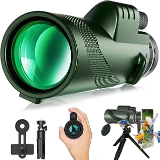 Kompaktes 600x Ultra Zoom Monokular Mit Smartphone Halter Und Stativ, 40X60 HD Mini Teleskop Für Wandern Vogelbeobachtung Sport (80x100)