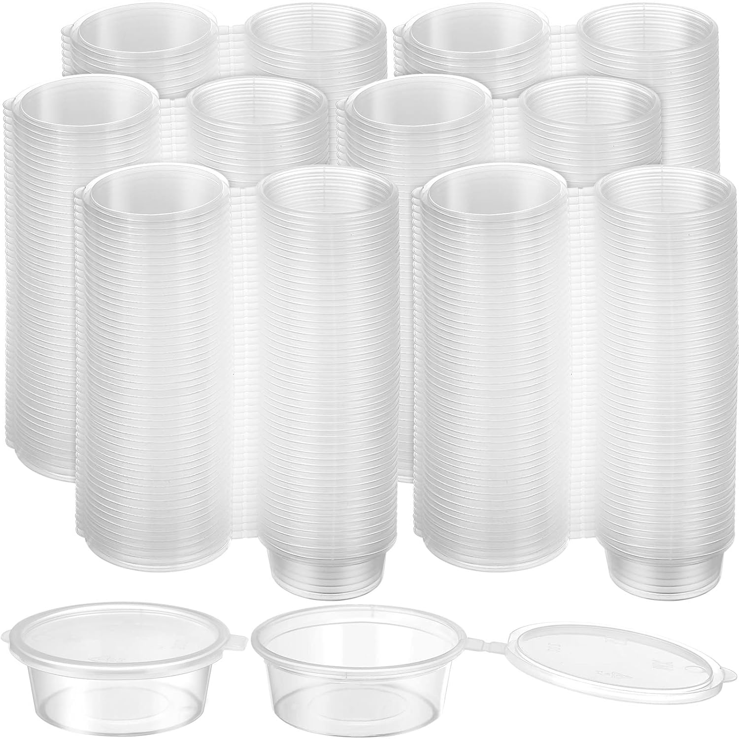 Didaey 300 Pcs 2 oz Plastic Dressing Containers Clear