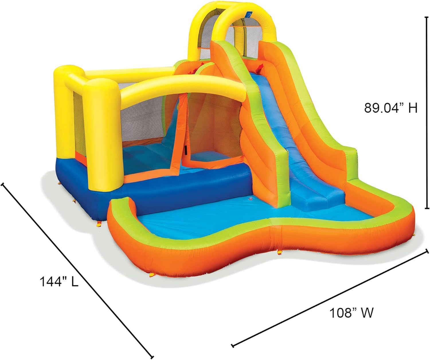 Banzai Inflatable Pool Water Slide, Blow Up Backyard Splash House, Sun N’ Splash