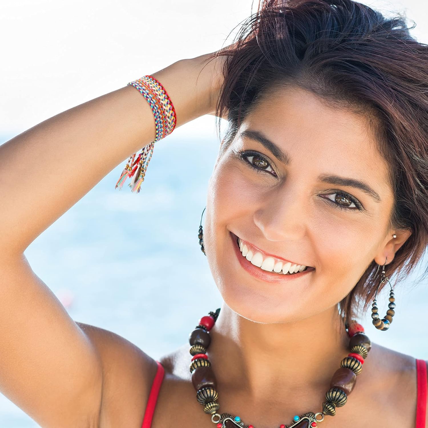 Hicarer 20 Pieces Nepal Woven Friendship Bracelets bulk Adjustable Handmade Ethnic Boho Colorful Braided Bracelets for Adults - Image 5