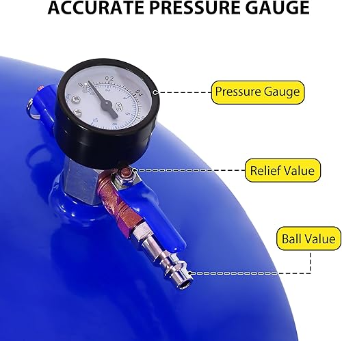 Miniatura 3 de Garvee Tanque de drenaje de aceite residual de 20 galones, recipiente de drenaje de aceite portátil, escurridor operado por aire, drenaje de