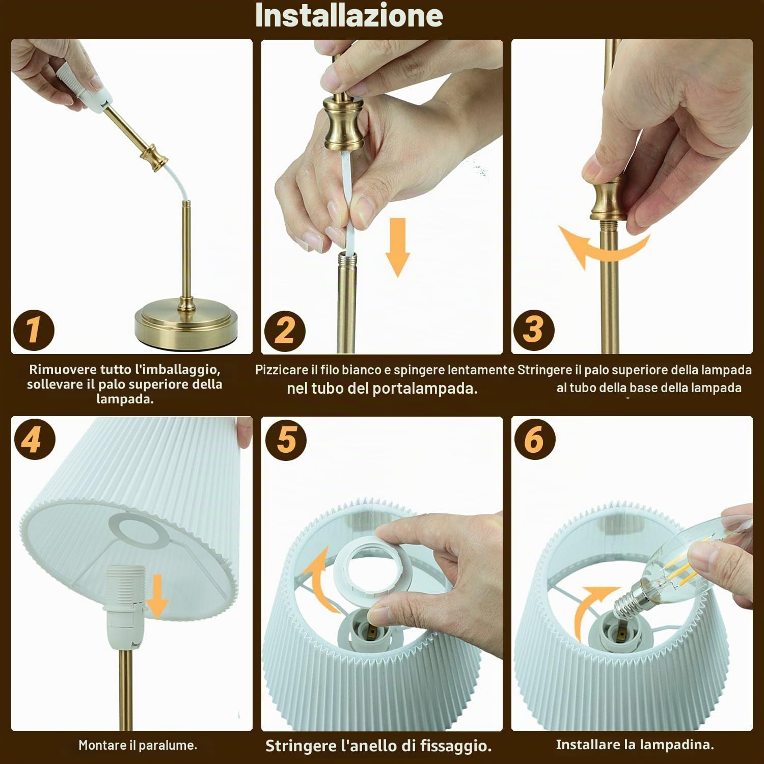 HSLighting Lampada da Tavolo Senza Fili, Touch Senza Fili Abat-jour Lampada da Scrivania Portatile con Regolazione Continua della Luminosità Lampada da Comodino per Sala da Pranzo Hotel Bar (Retrò)