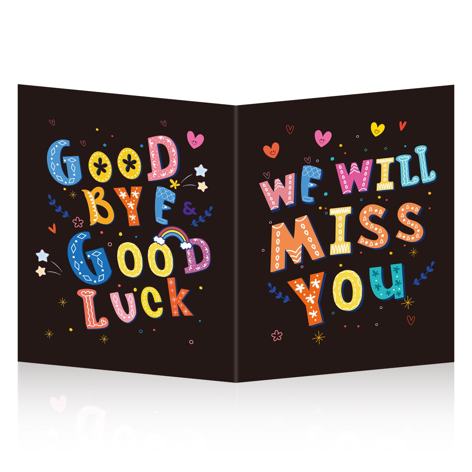 Gosknor Jumbo Farewell Greeting Card, 11x17.3in Farewell Gift Card with Envelope Coworkers Goodbye Good Luck for Colleague Friends Gift (Black)