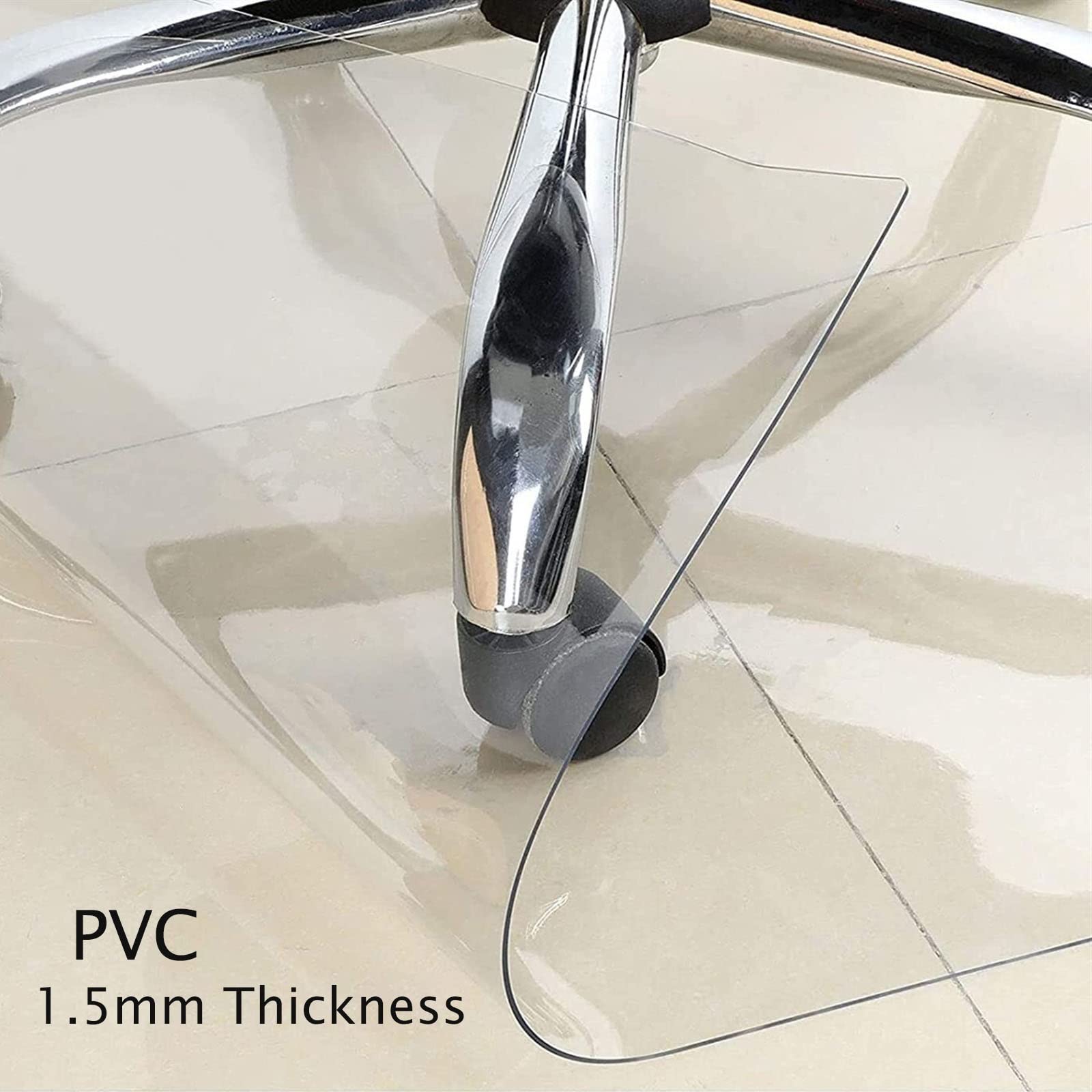 1,5 mm Dick Bodenschutzmatte Transparent 90x90 90x120 100x120 120x150 150x200 Bürostuhl Unterlage Für Teppichböden PVC Bodenschutzmatte Für Hartböden Versch Rutschfestes Kratzfeste ( Color : Clear , S