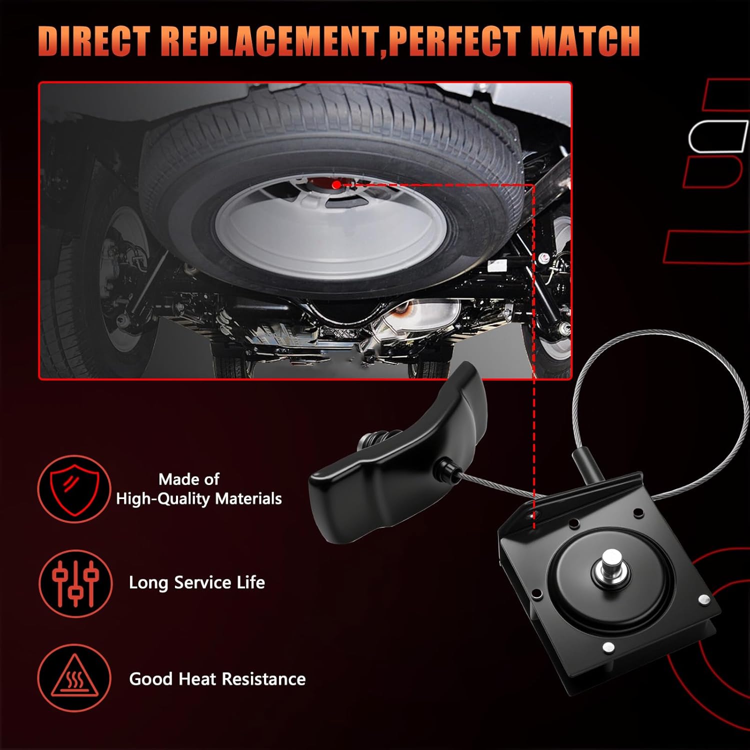 Spare Tire Hoist Replacement, Spare Tire Winch Carrier Compatible with Dodge Ram Vehicle 2003-2012 Ram 2500 3500, 2002-2005 Ram 1500 Replaces# 924-538, 52020568AD Spare Wheel Hoist