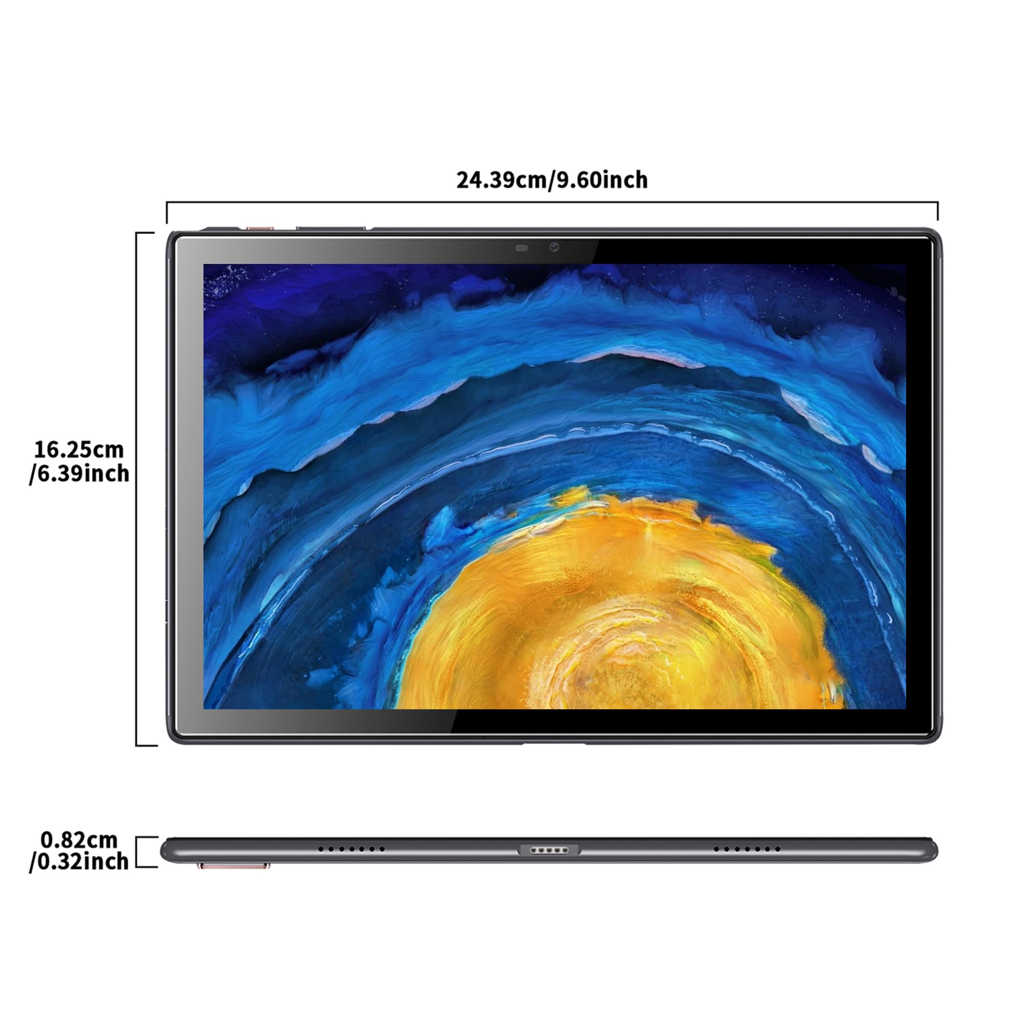 Tibtua Tablette 10,1 Pouces, Android 15, 8Go RAM + 64Go ROM(1 to Extensible) 5000mAh Batterie​, Quad-Cœur 5G WiFi Tablette Tactile, 5+13MP Caméra​, Bluetooth (​Gris​​)