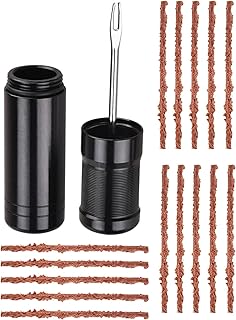 Tubeless Bike Tire Repair Kit for MTB & Road Bicycles - Quick Repair for Punctures & Flats, Includes Storage Canister, Plugger Tool & 15 Rubber Repair Strips, Essential Bicycle Tyre Repair Tool Set