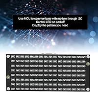 Vista 4 de Módulo de pantalla LED 3.3-5V 8x16 Dot I2C Tablero de control de comunicación para proyectos de microcontrolador