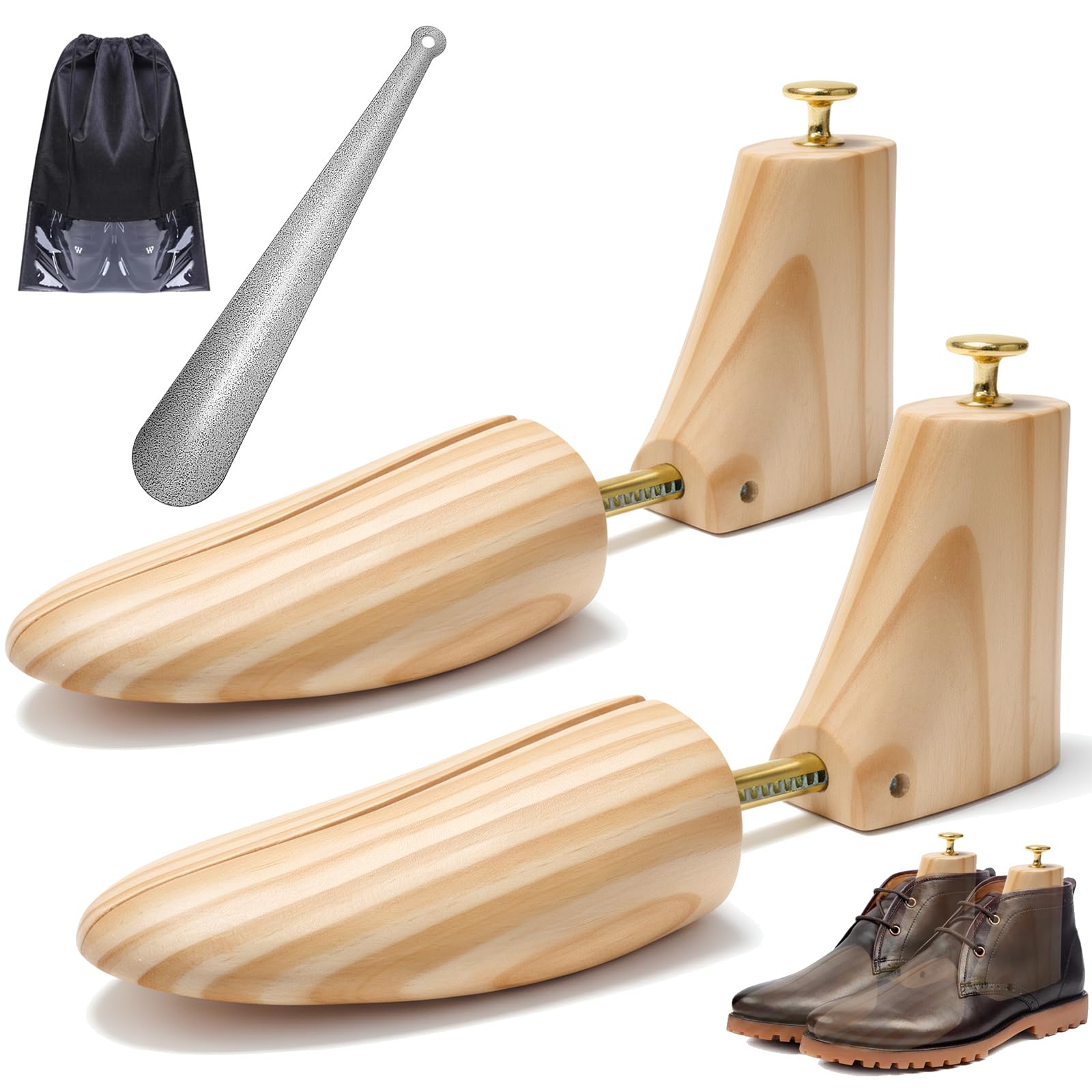JJDPARTS Árbol para botas de madera, árbol de zapatos para botas, estirador de zapatos y moldeador para hombres y mujeres