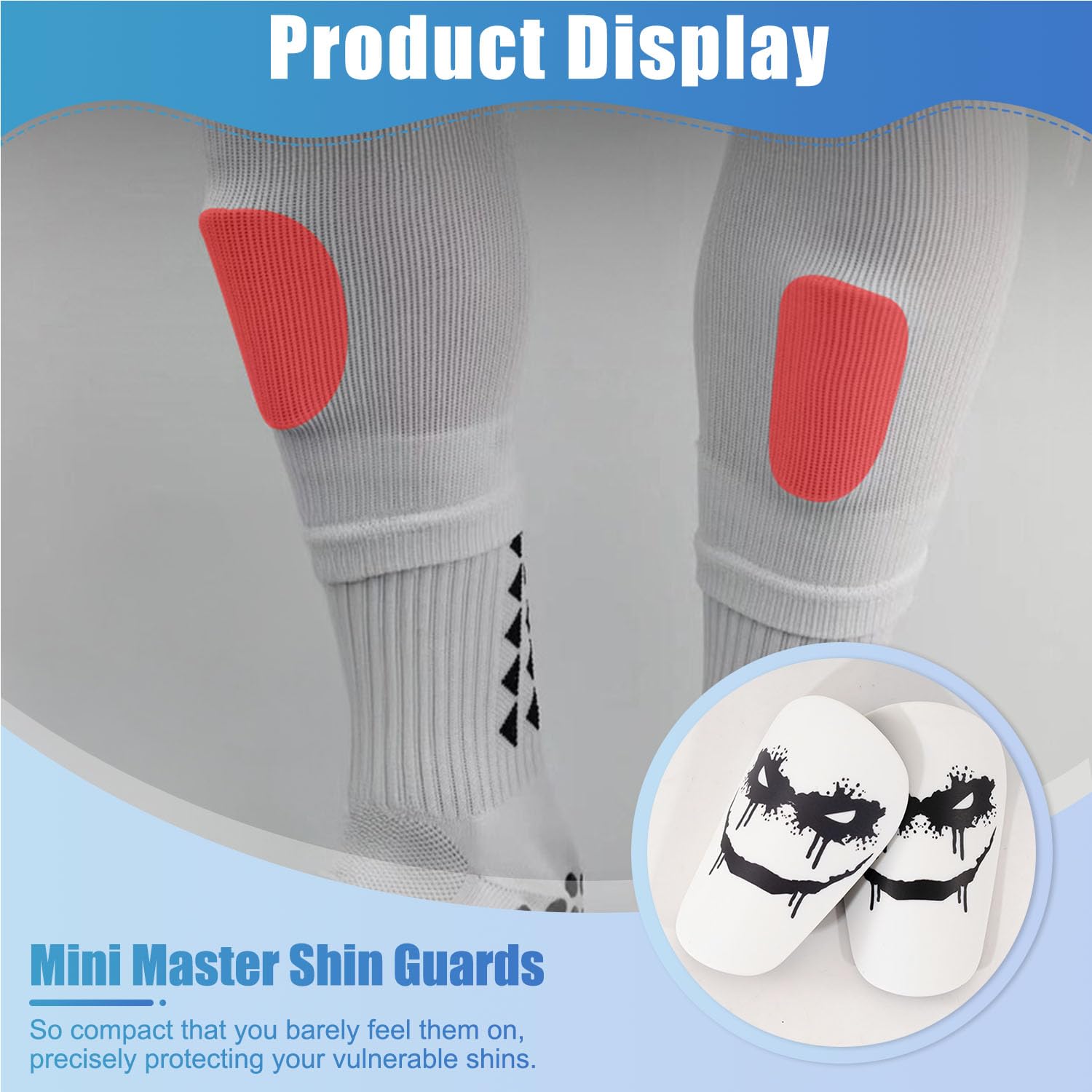 Lot De 2 Paires De Mini Protège-tibias PBT/EVA – Noir Et Blanc, 10x6 Cm, Légers, Pour Football, Futsal, Enfants Et Adultes