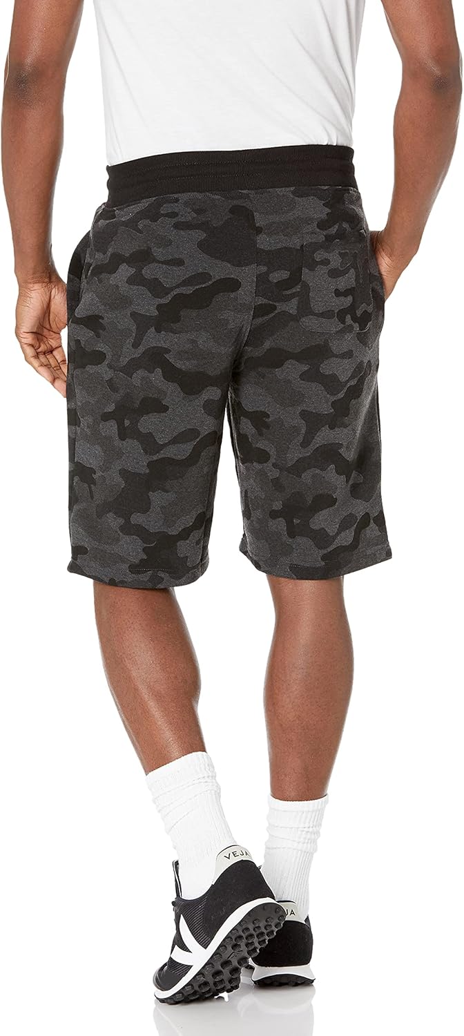 Southpole Mens Basic Cotton Fleece & Jersey Shorts, Inseam 10", Drawstring - Image 2