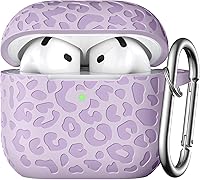 Vista 20 de Funda con Grabado de Leopardo para Estuche de AirPods 4 2024, Funda Protectora de Silicona Suave Compatible con Estuche de Apple AirPods de 4ª