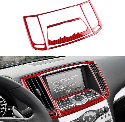 FXETRNL Car Center Screen Real Carbon Fiber Button Wind Outlet Adjust Trim Frame