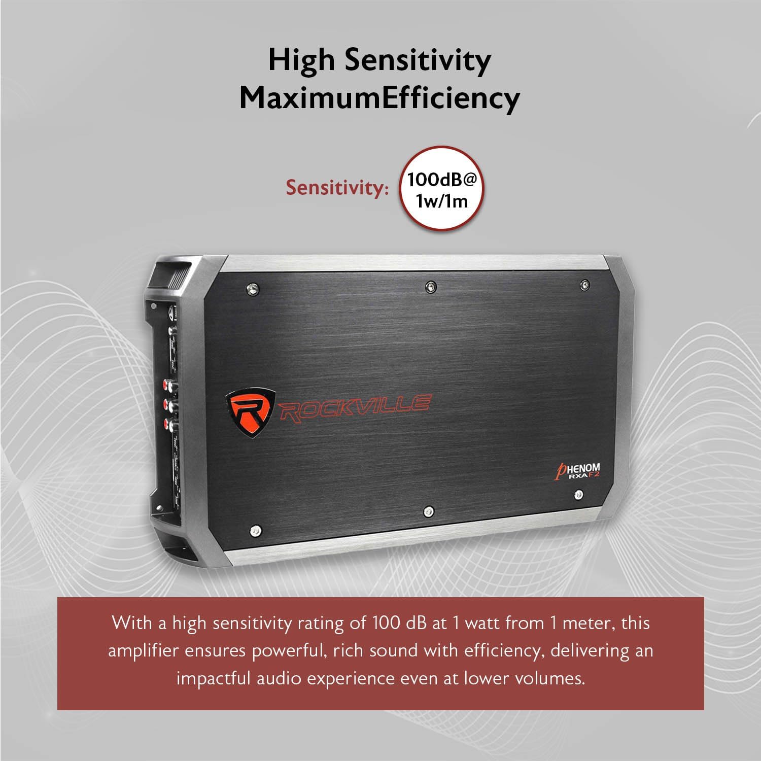 Rockville RXA-F2 2400W 4-Channel Car Amplifier, Dyno-Certified RMS, MOSFET Power Supply, ELNA Capacitors, Class A/B, Perfect for Car Audio and Subs
