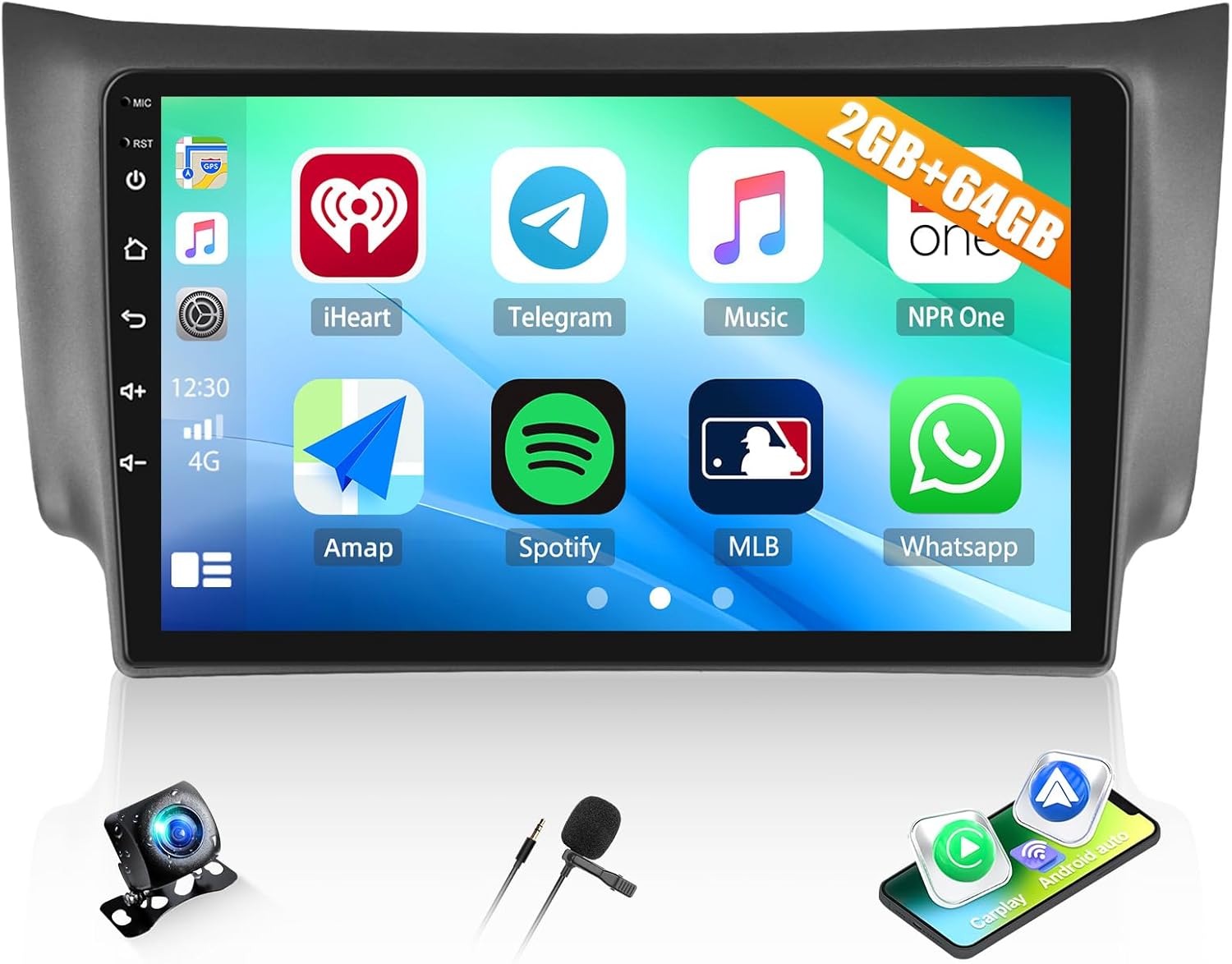 CAMECHO Car Radio Stereo for Nissan Sentra 2013-2019 Android 15 Radio 10" Touch Screen Head Unit with Wireless CarPlay Android Auto GPS Navigation Bluetooth FM RDS HD Backup Camera 2G+64G