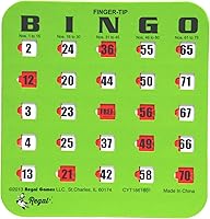 Vista 1 de Regal Bingo - Tarjetas de bingo a granel con ventanas deslizantes - Tarjetas reutilizables de bingo con impresión grande para adultos y grupos Verde