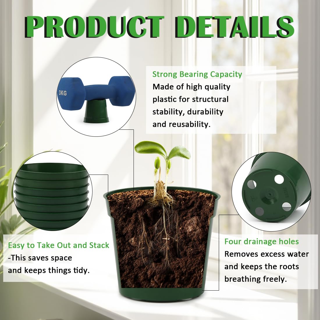 Pots De Semis Transparents 7.9cm - Lot De 100 - Avec Trous Drainage - Germination Graines
