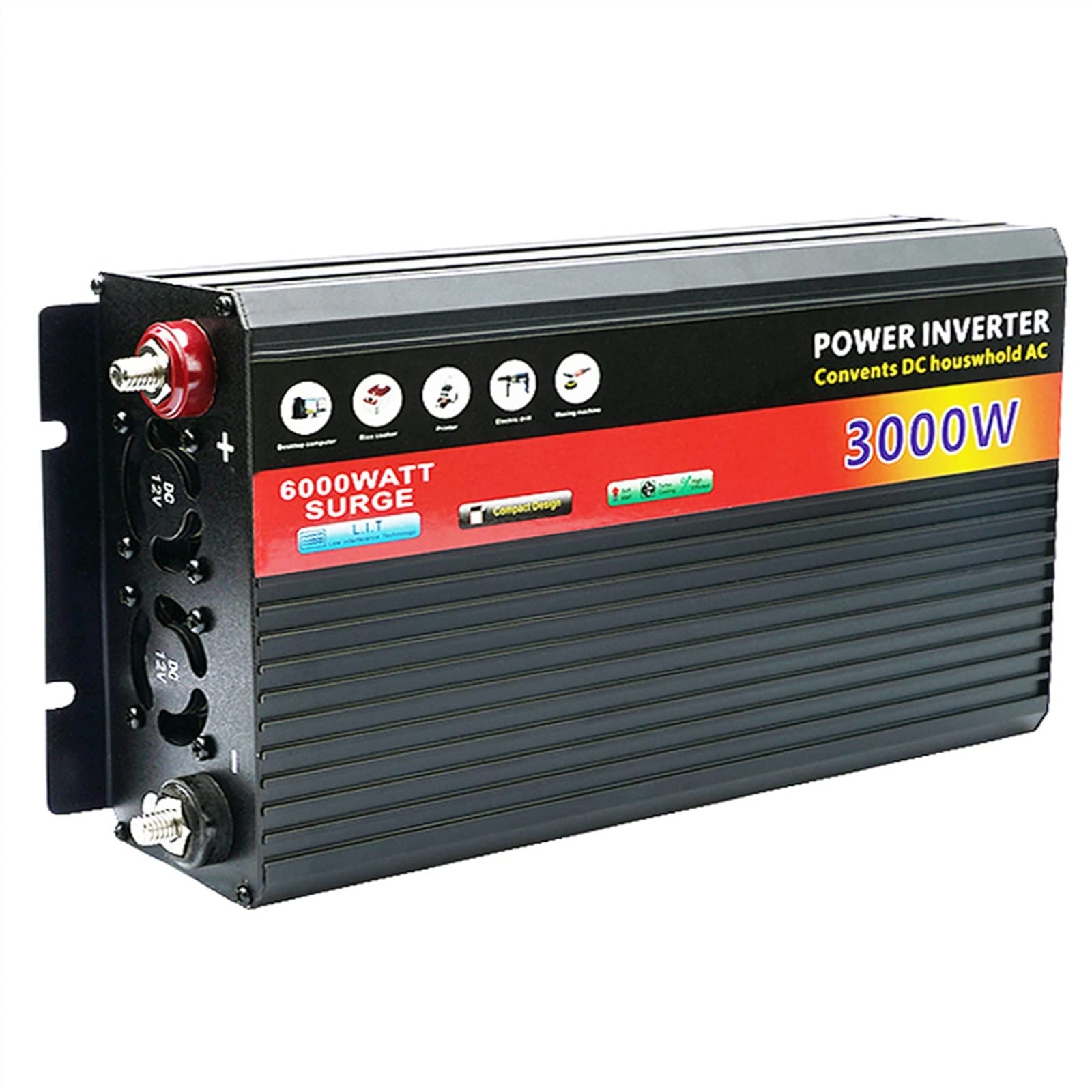 CUDTAPI Inverter DC 12V to AC 220 Power Inverter 3000W 2000W 1000W Portable Car Power Bank Voltage Converter Solar Inverters(3000w)