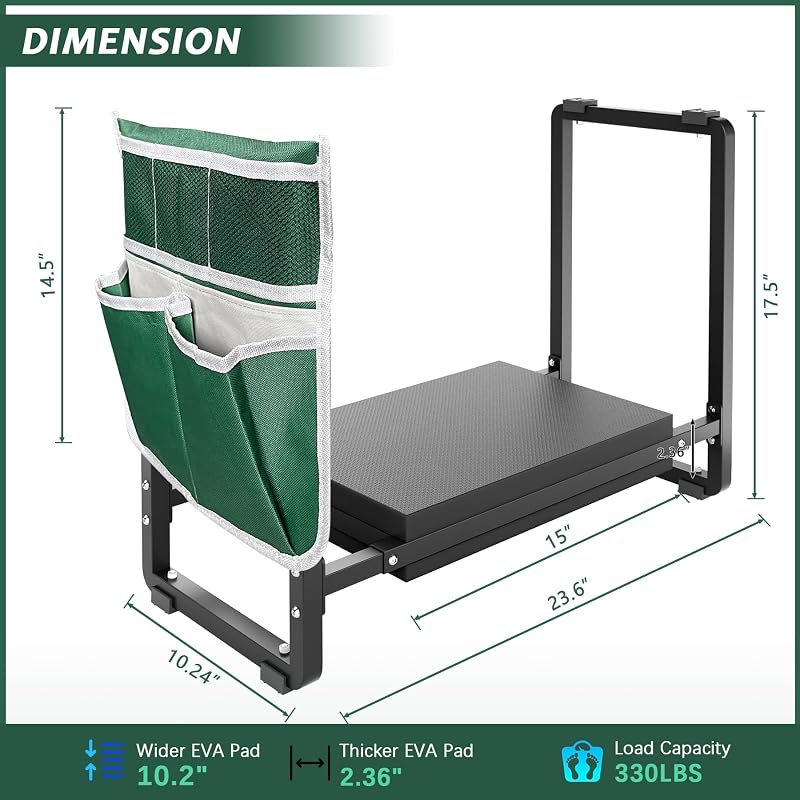 Garden Kneeler and Seat, 10.2" Wider Heavy Duty Thick for Kneeling and Seat image 2