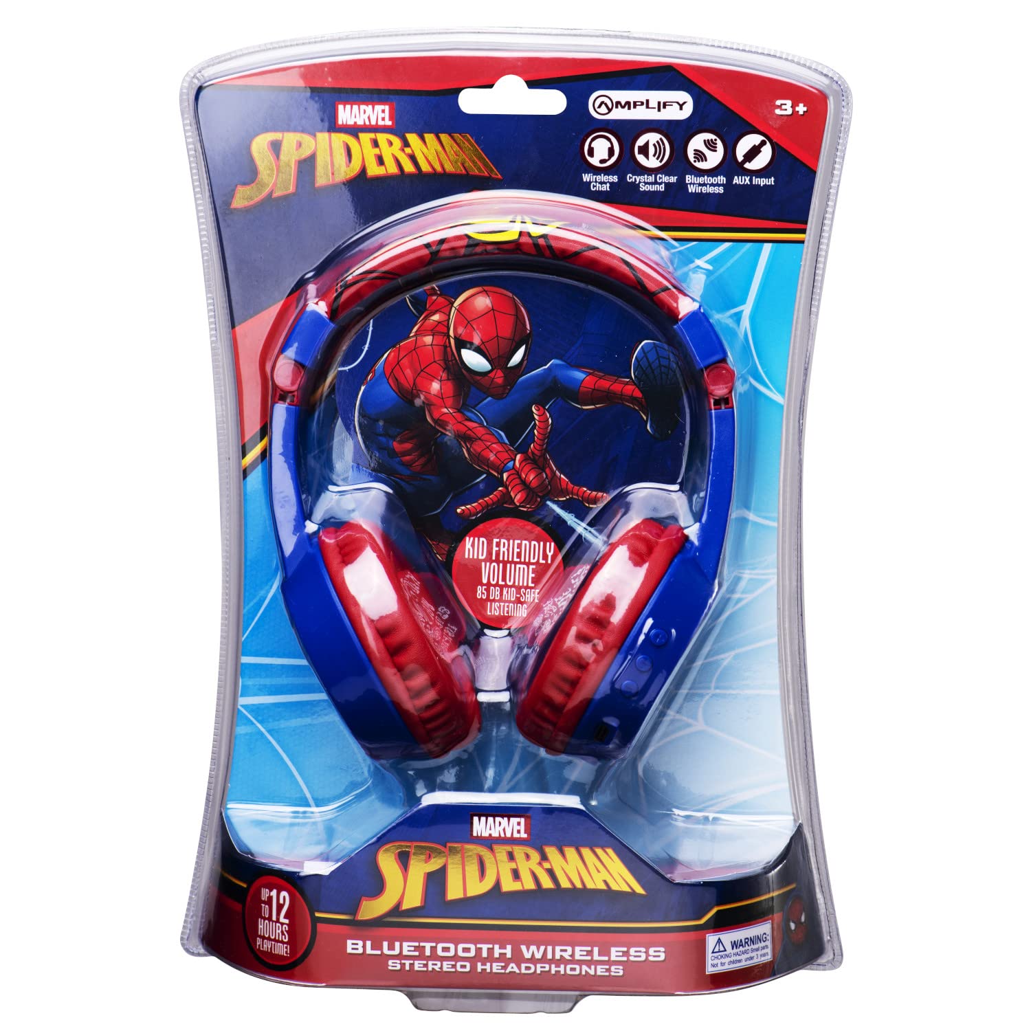 Amplify SMD's - Marvel Spiderman Padded Bluetooth Wireless Stereo Headphones