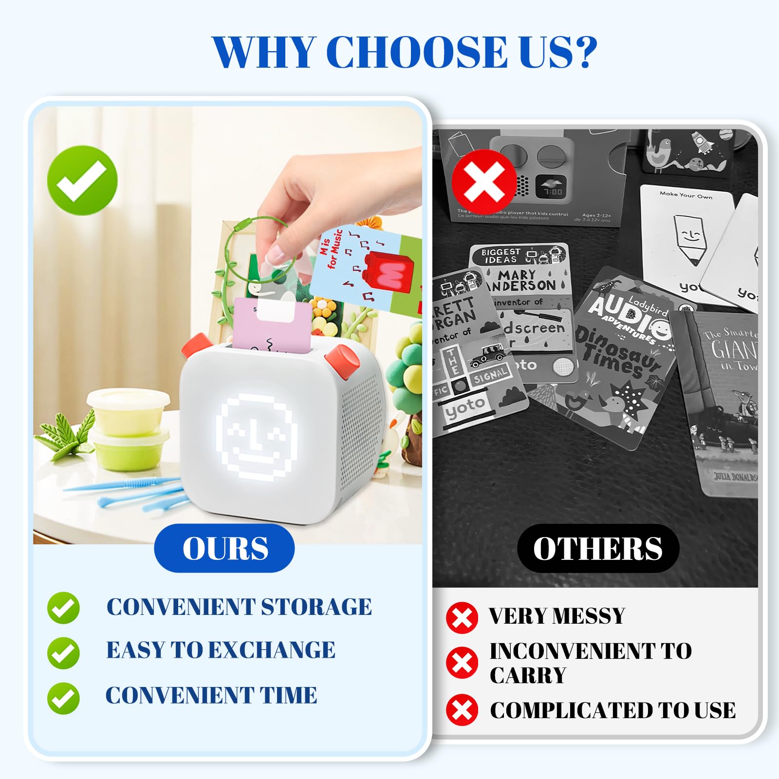 gjulrfu Card Case for Yoto cards, Hard Portable Card Case with Zipper & for Yoto Card Keyring Loop Holder Card Tabs, Travel Carrier Kids Toy Storage Organiser Tidy Mini Card Storage (Grey)