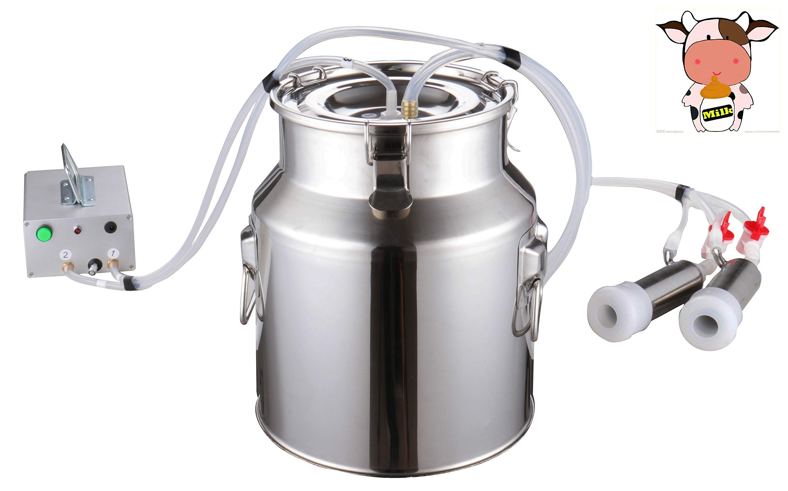 Milking Machine for Cows(7 Gifts),Pulsation Vacuum Pump Cows Milker,Food-Grade Automatic 14L Cow Mil