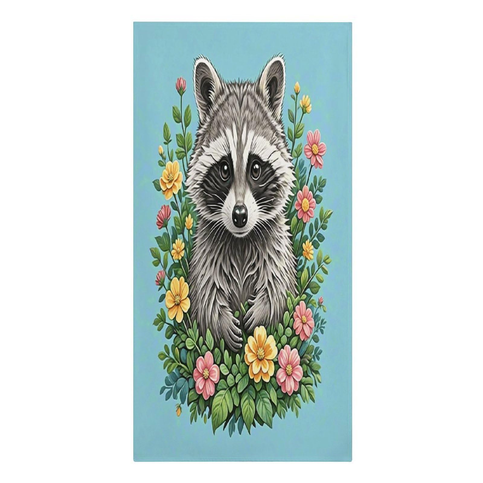 VstaDank Raccoon Beach Towel Vacation Essentials Sand Free Soft Quick Dry Swim Towels 61"x30" Modern Extra Large Towels Lightweight Microfiber Beach Towel for Swimming Pool