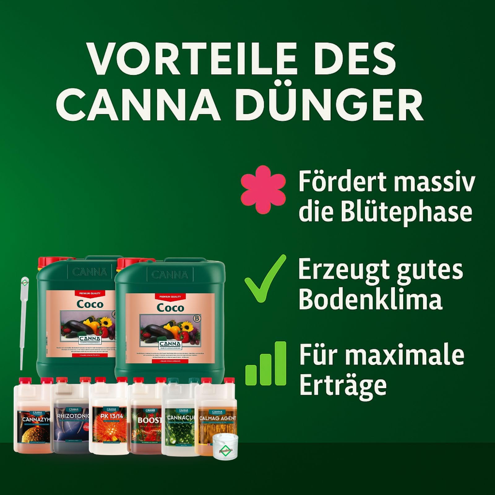 Weedness Canna Coco Dünger Set L – Kit de fertilizantes Coco tamaño L