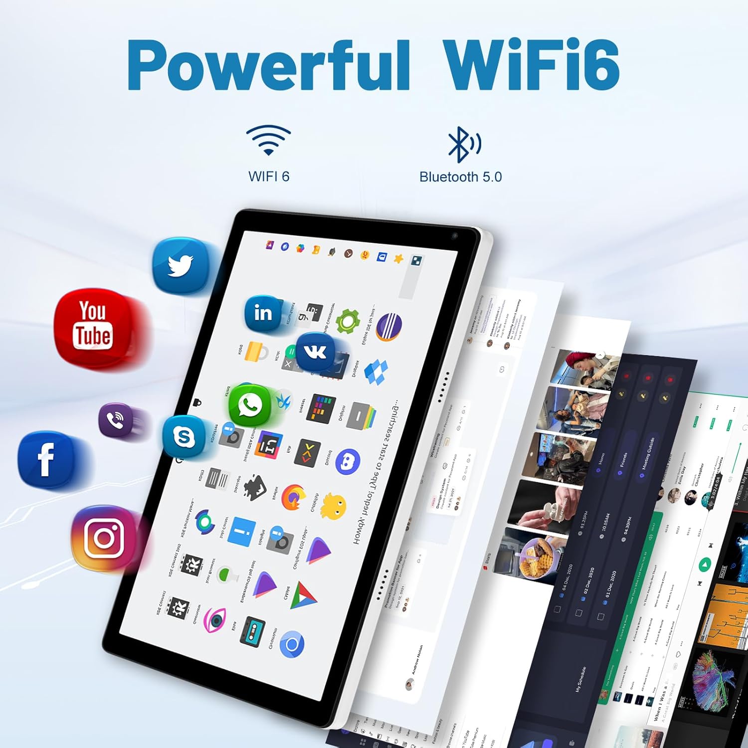 Ainmel Newest Android 14 Tablet, 11 Inch Tablet, 10GB+128GB(TF 1TB), 8 Core, 5G/2.4G WiFi 6.0, 6800mAh, 5MP+8MP Camera, 1280 * 800 HD, 2 Speaker, Android Tablets 10 inch (Grey) - Image 4