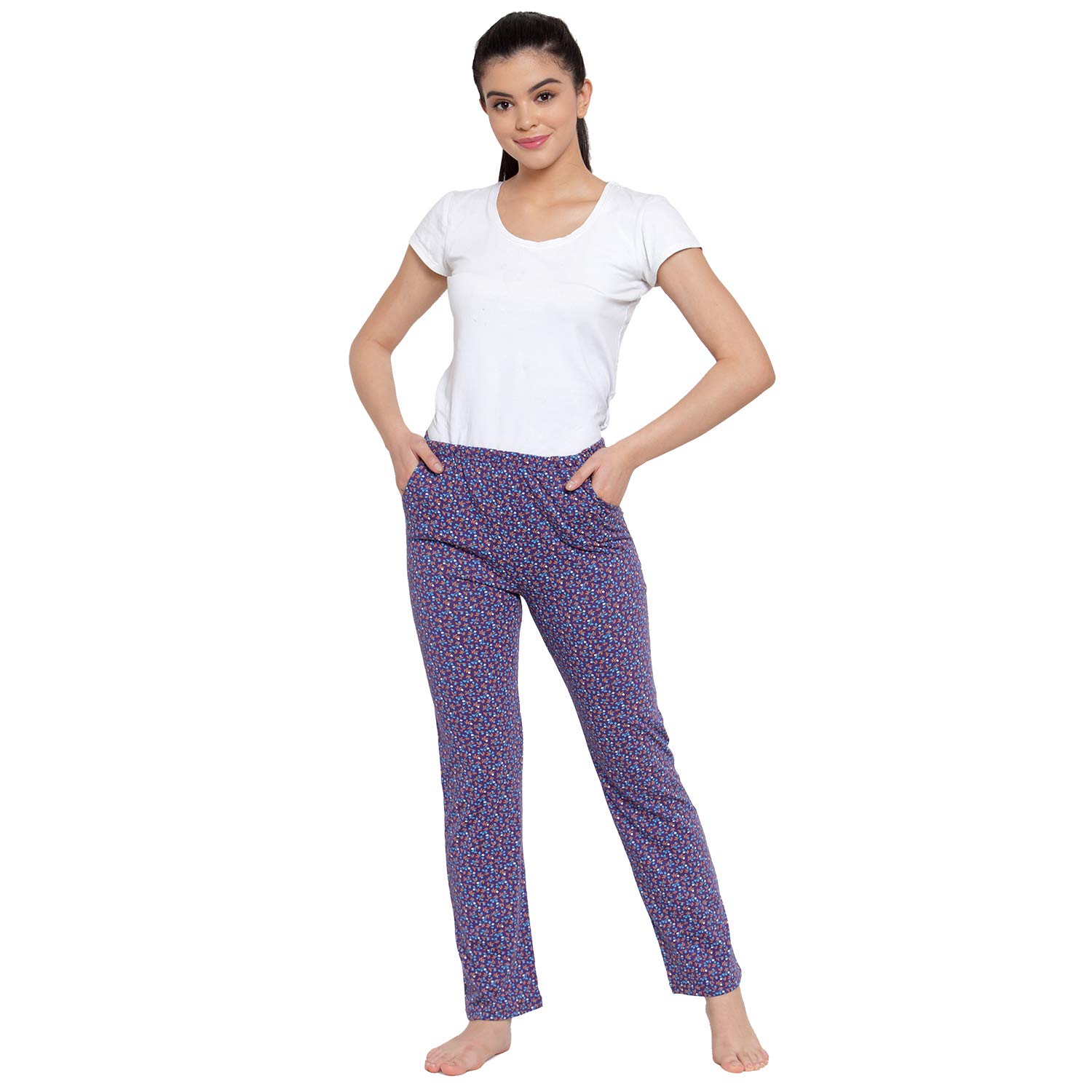 CUKOO Purple Floral Night Pyjama for Women 3