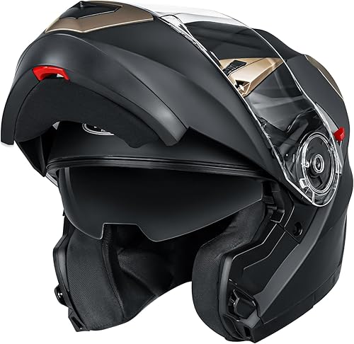 Miniatura 1 de Casco modular de cara completa aprobado por DOT - YEMA YM-925 Moto Street Bike Racing Casco con visera solar
