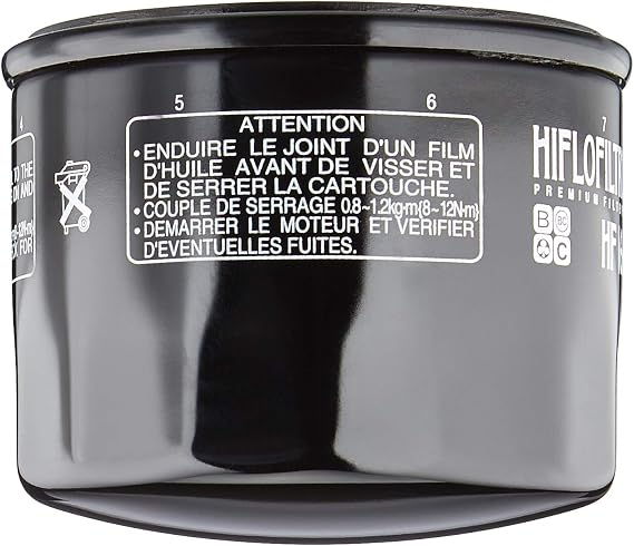 HiFloFiltro HF160 Black Standard Premium Oil Filter, Single