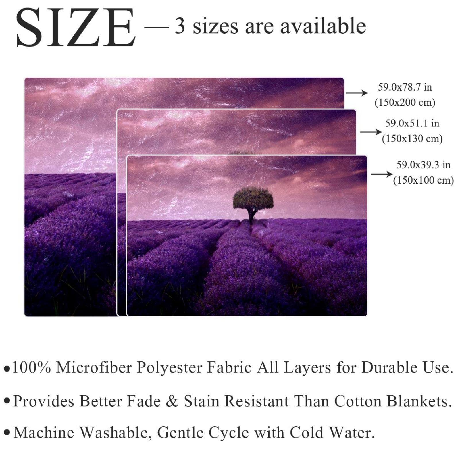 Coperta in pile per divano, divano o letto, con fiori viola lavanda
