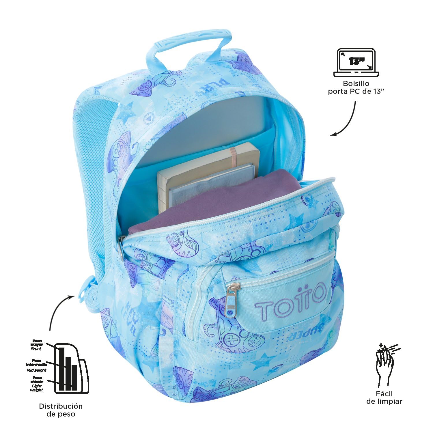 TOTTO Gommas Mochila Escolar Unisex niños