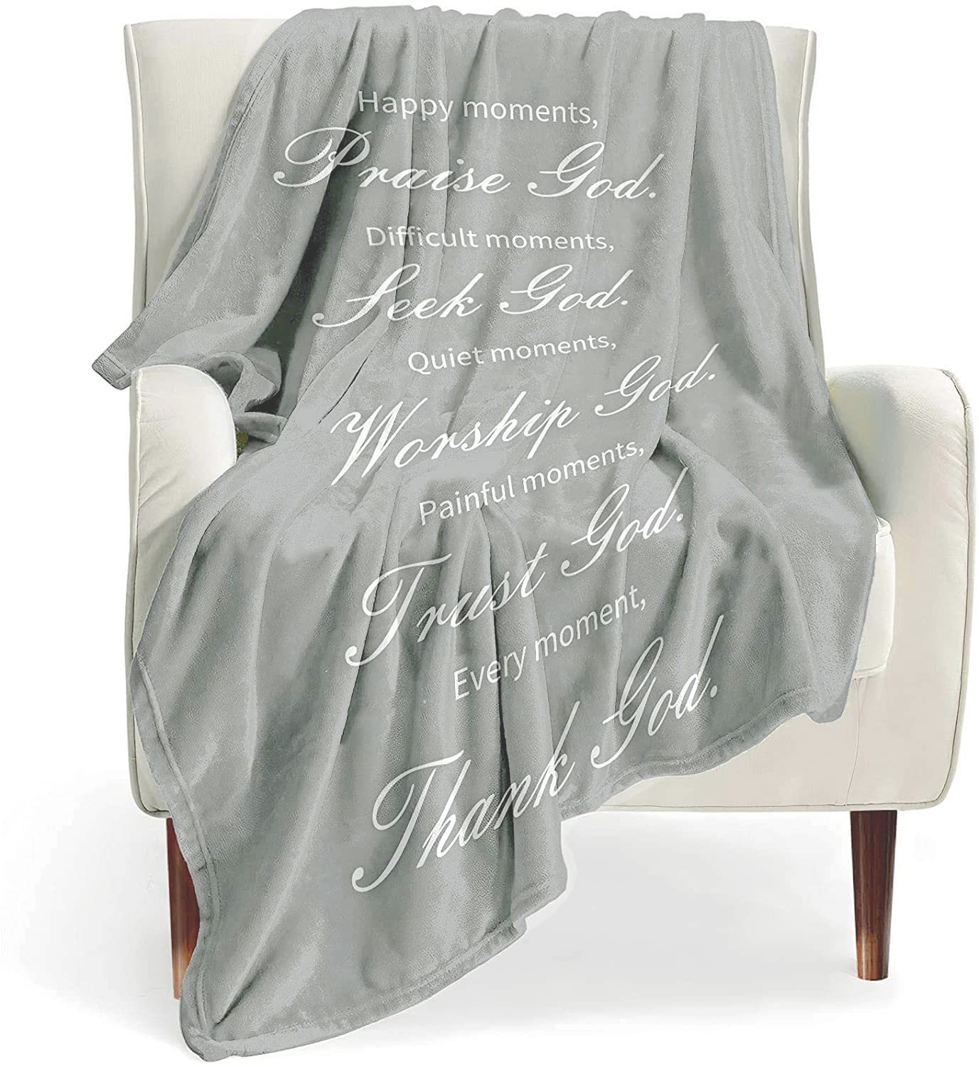 BOOPBEEP Healing Throw Blanket with Inspirational Thoughts and Prayers- Religious Soft Inspirational Blankets and Throws 50x60 Inch, Perfect Caring Gift for Men & Women — image 1