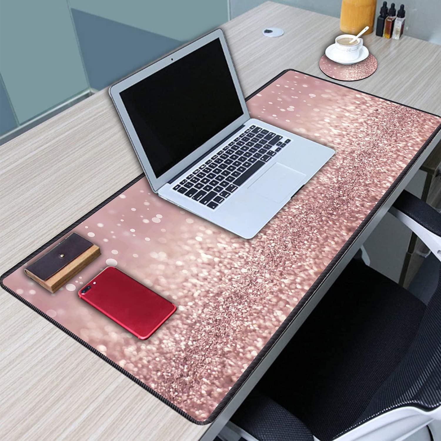 Alfombrilla Para Mouse Con Purpurina Plateada Con Diamantes, Accesorios De Escritorio, Almohadillas De Goma Brillantes Para Computadora Portátil, Talla única, 2 Unidades