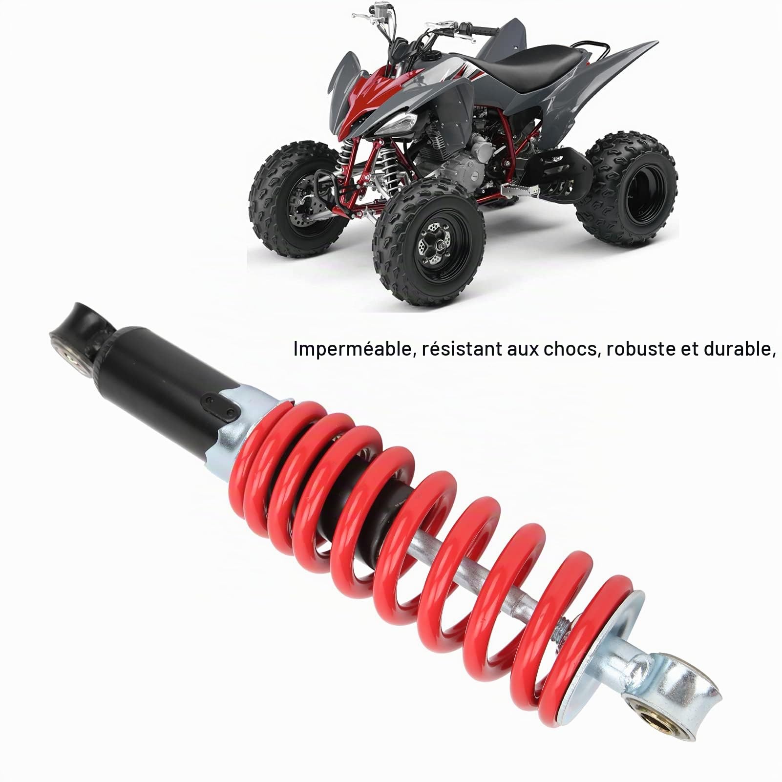 Amortisseur de Moto Universel, 260mm Amortisseur Avant, Suspension Arrière, Réglable Remplacement Amortisseurs pour Motos 70-125 CC, Moto Tout-terrain, VTT