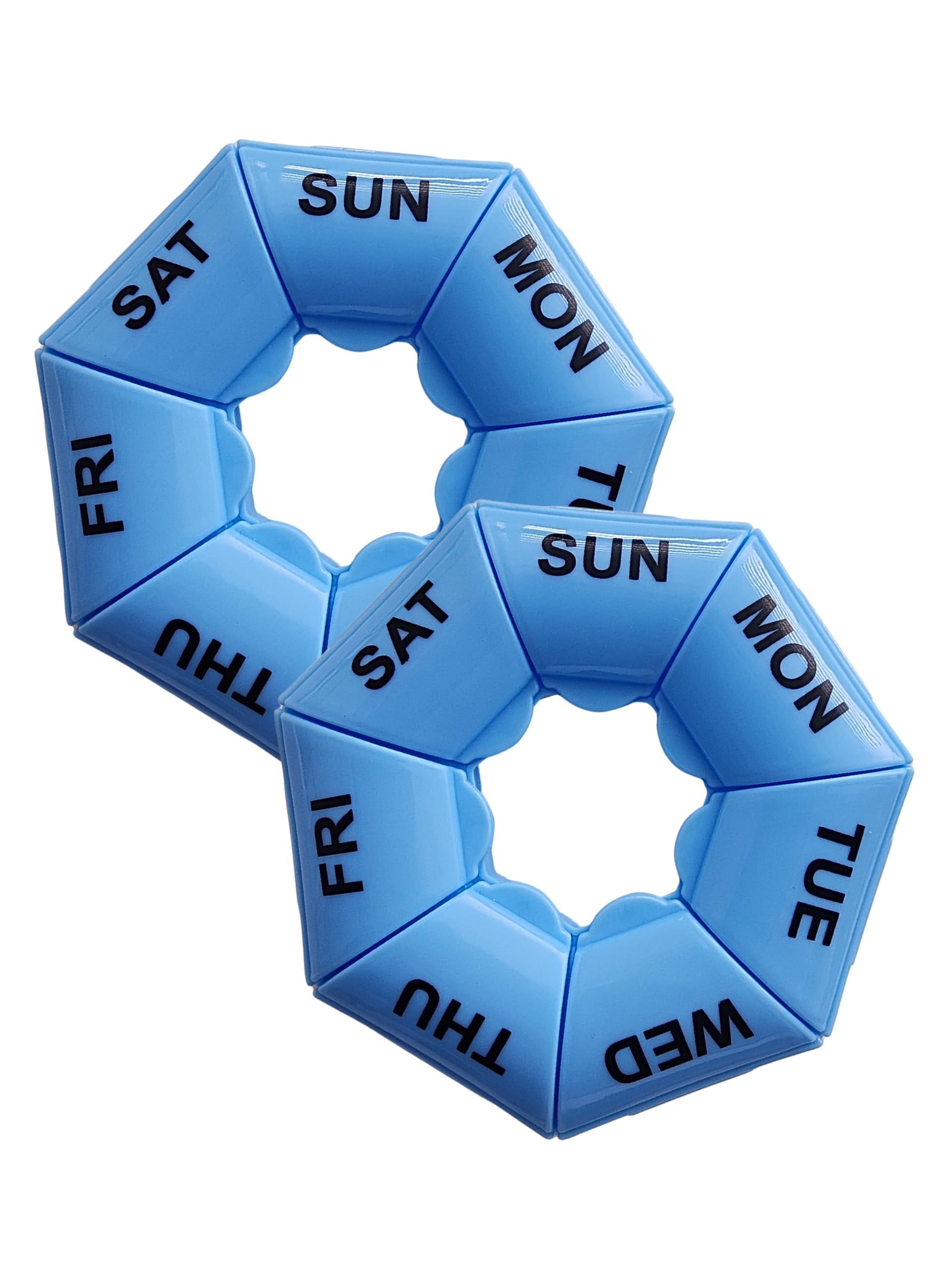 Me Gusta Pill Organizer Weekly (7-Day) and Planner, Pill Dispenser, Pills, Supplements, Vitamins, Medicine Organizer (Pack of 02)